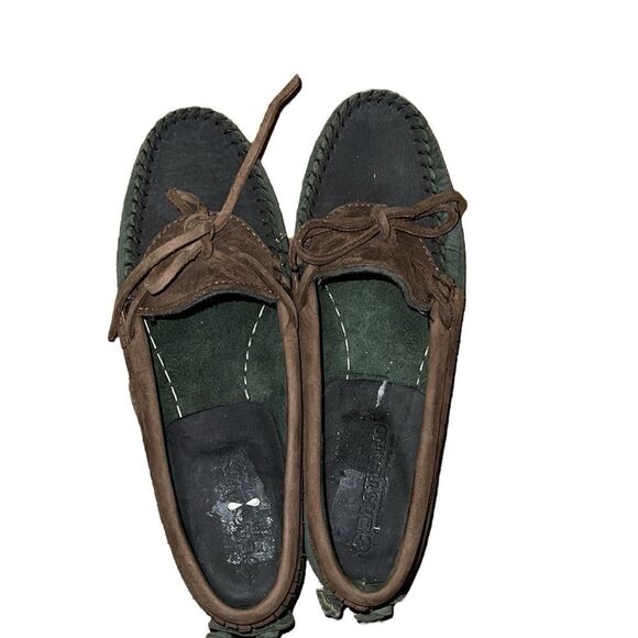 Eastland Brown and Green Moccasins with Soft Leather  Decorative Lace Size 7 M - Picture 1 of 7